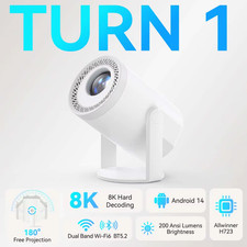 Outdoor Portable Video Projector Support 8K Decoding Built-In Speaker HD 720P 20