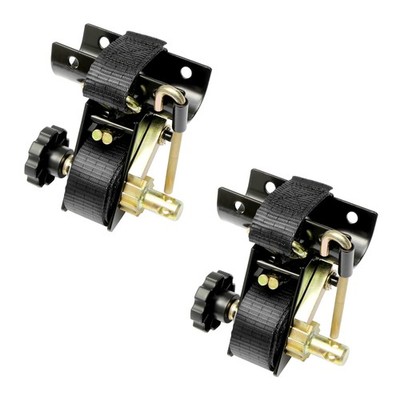Ladder Rack Ratchet Straps with J-Hook (Pair), 2'' Black Round Tube Mount, 1.5''