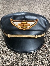 VTG Harley Davidson GENUINE LEATHER 1950's Collectible Biker Captains Hat Rare