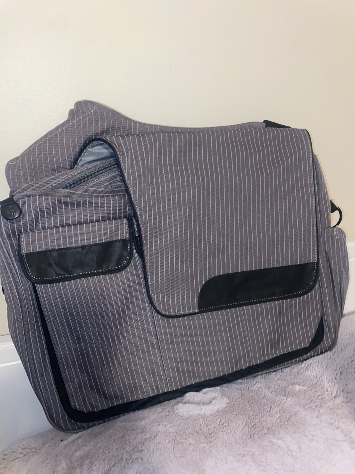Diaper Dude Gray Messenger Bag for Baby & Toddler - Perfect for Dads-image