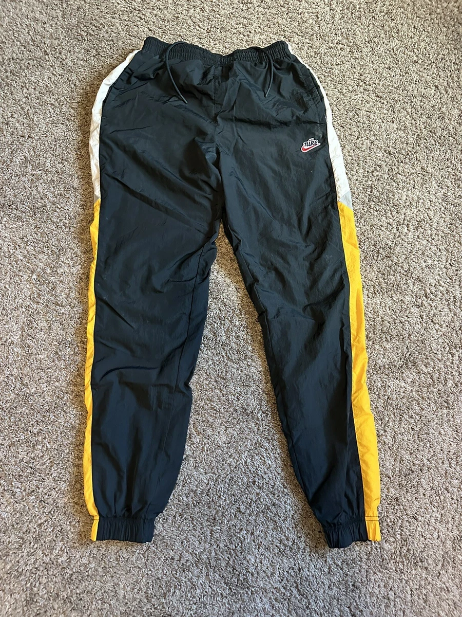 Nike Heritage Windrunner Woven Pants Size S Mens Green Yellow