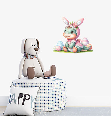 Ostern Dinosaurier Ei Blume Wandbild Schlafzimmer bunte Vinyl Aufkleber Abziehbilder a8606