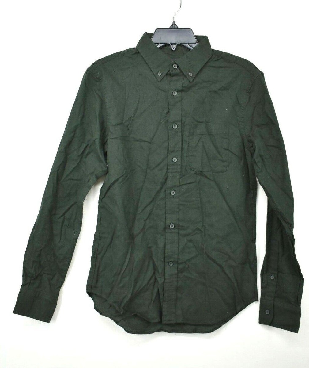 Club Monaco Womens Green Long Sleeve Slim-Fit Button-Down Cotton Dress  Shirts XS
