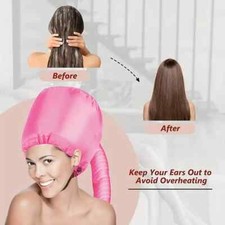 Gorra de secado de cabello portátil 1 pieza - secado rápido, peinado, rizado, capó ROSA