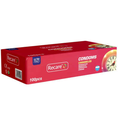 Recare Caramelos 100 Delay Kondome, aktverlängernd & mit Karamell-Geschmack
