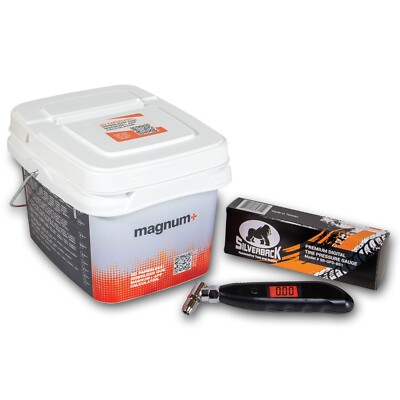 Magnum+  Glass Balancing Beads,Bulk Tub 17.6 lb. and Free Digital Tire Gauge