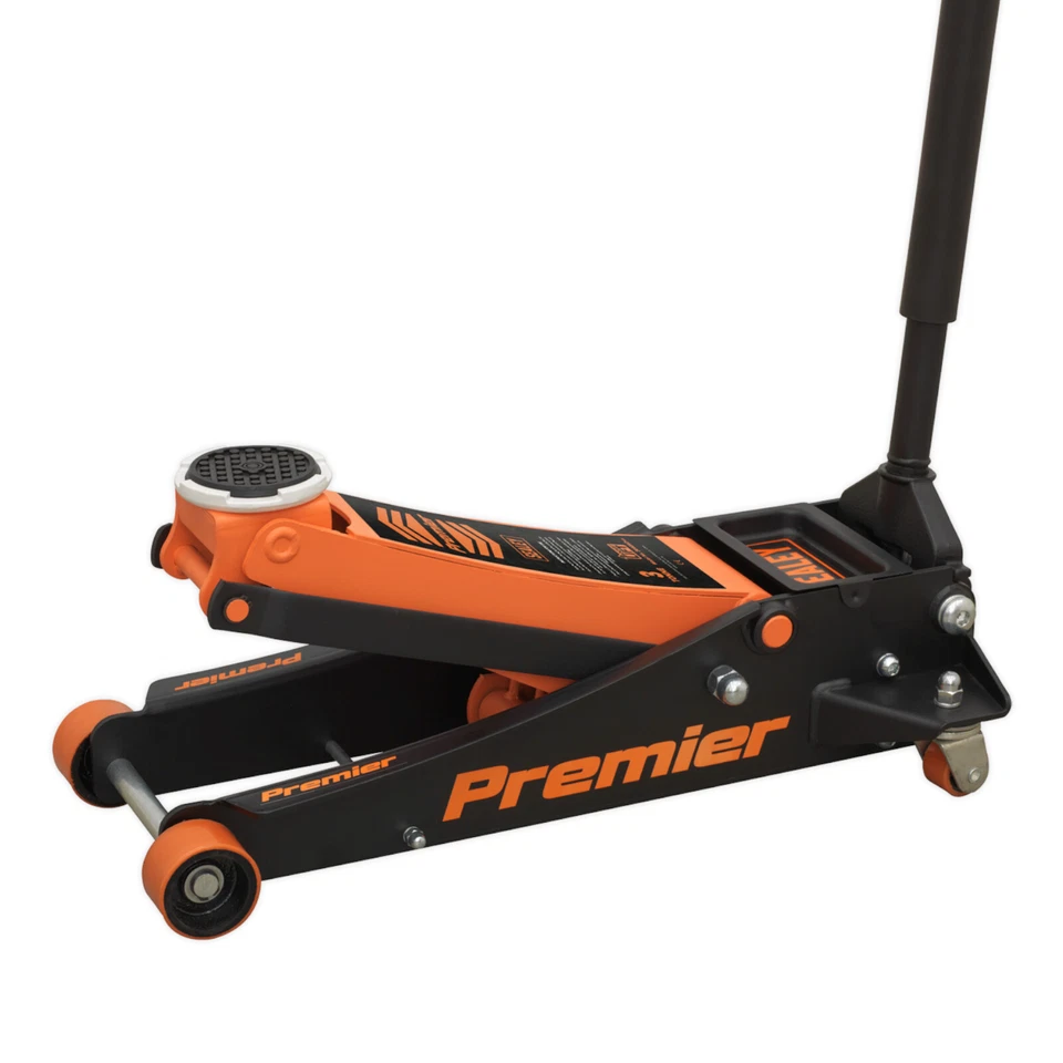 Sealey 3040AO Premier Trolley Jack 3 Tonne Ton Rocket Lift Orange Car Van Garage - Image 4 of 4