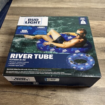 Bud Light Logo River Tube Inflatable Pool Raft Water Float New In Box!
