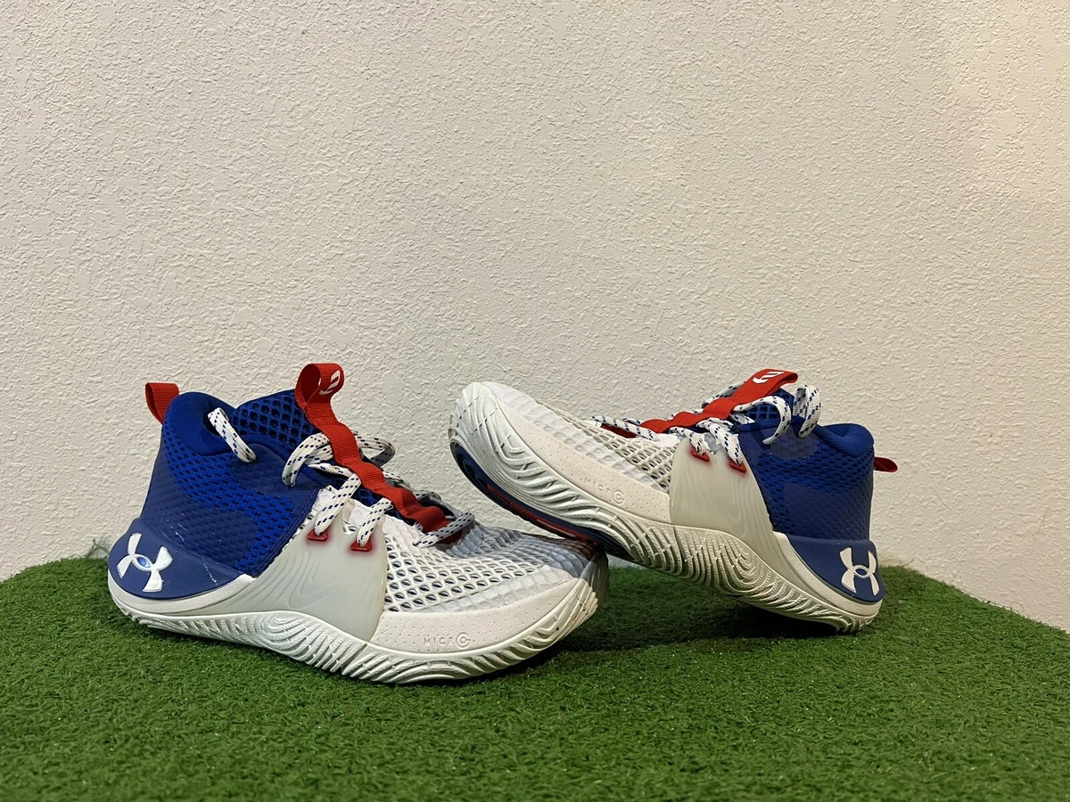 Under Armour Embiid 1 White Blue Red Sneakers 3023529 107 Size 7y