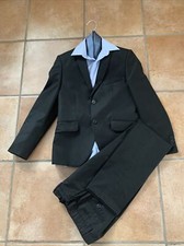 Anzug Kommunion Hochzeit Gr 140 Weise schwarz Hemd Jacket Krawatte wie neu