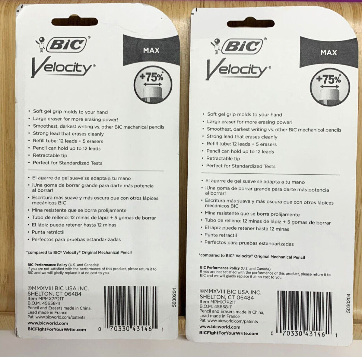 2 pack BIC Velocity Max Mechanical Pencil Medium Point 0.7mm #2