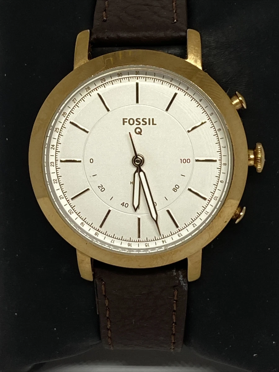 Fossil FTW5007 Women s Brown Leather White Analog Dial Hybrid Smartwatch XX770