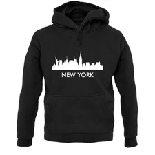New York Silhouette Unisex Hoodie - Skyline - View - City - USA - Manhatton