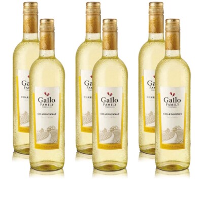 Gallo Chardonnay, halbtrocken, sortenreines Weinpaket (6x0,75l)