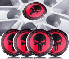 2nd Amendment Punisher Wheel Center Cap Decals Emblems Sticker 2.20" (4 Pack)