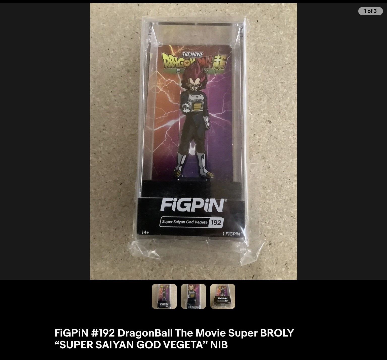 FiGPiN DRAGON BALL SUPER BROLY MOViE SUPER SAiYAN GOD VEGETA #192