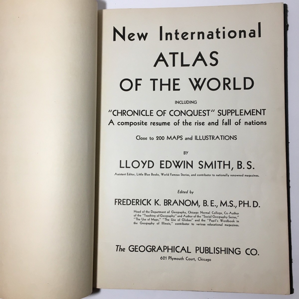 1930s New Int Atlas of the World Post WWI Geographical