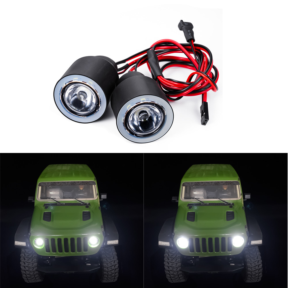 FLYXM RC Angel & Demon Eyes 2-LEDs Headlights for AXIAL SCX6 AXI05000 1/6 RC Car