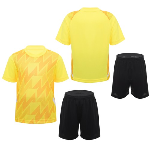 Kids Boys Uniform Gym T-shirt Geometric Print Sport Suit Baseball Sportswear - Picture 28 of 55