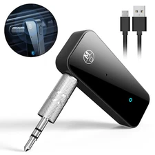 Bluetooth 5.0 USB Wireless Transmitter Receiver 2in1 Audio Adapter 3.5mm Aux Car