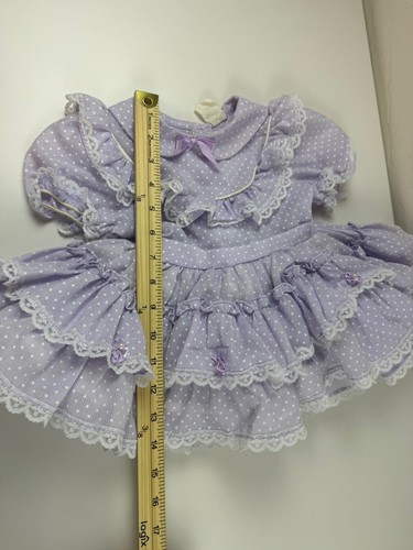Vintage Bambi Dress Girl Baby Purple & White Lace Ruffle Hearts And Stars *Read - Picture 6 of 9