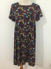 LuLaRoe Crewneck T-Shirt Shift Dress Navy, Red, Yellow, Beige & Blue Sz XS NWOT!