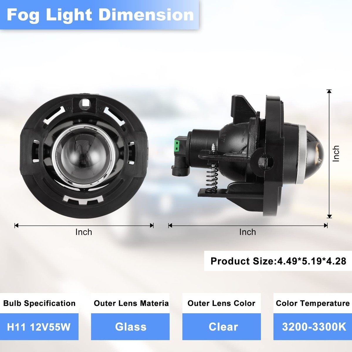 2012-2014 Fog Lights for Dodge Charger Clear Bumper Driving Replacement  Lamps | eBay