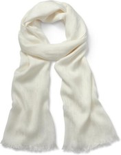 DKNY Signature Logo Ivory Color Logo Accents Scarf/Wrap/ Pashmina