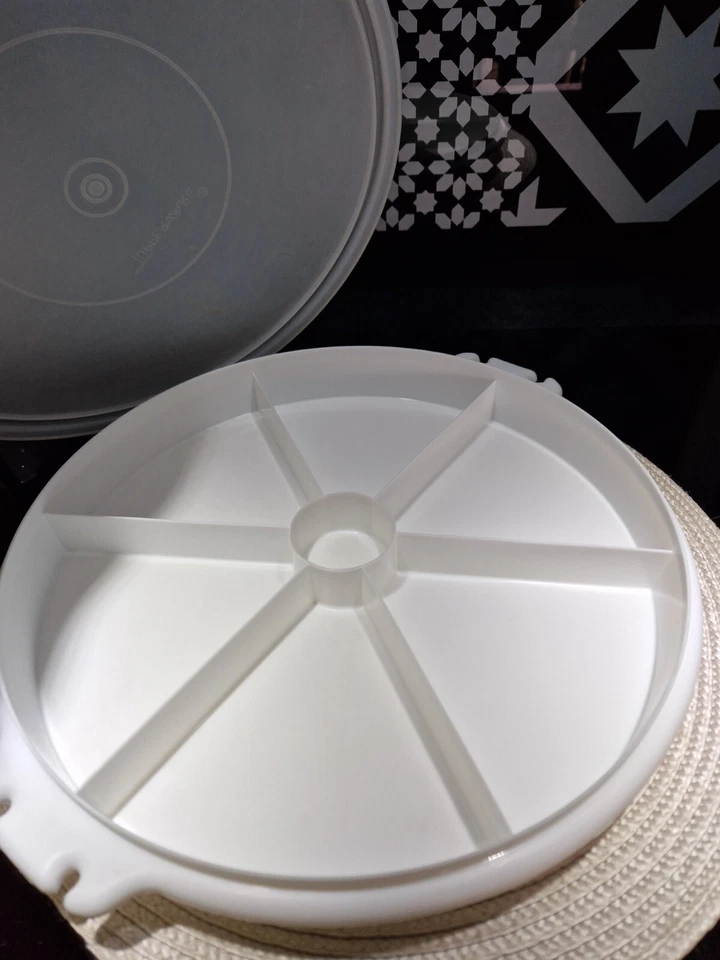 Tupperware  / Plat à 6 compartiments Serviteur à Gateau crudités vintage 33 cm - Photo 2/4