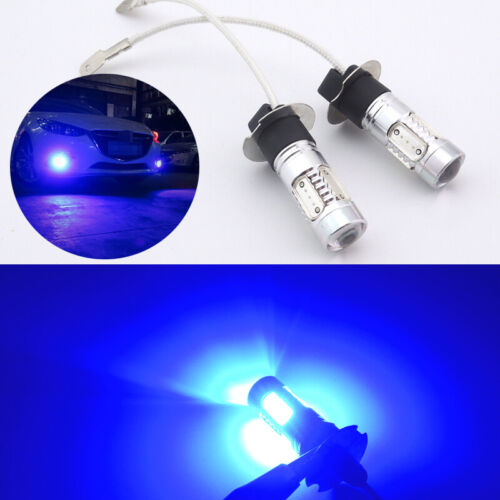 2pcs H3 Ultra Blue LED Fog Light Bulbs Car Truck Driving Fog Lamp Conversion Kit - Foto 1 di 10