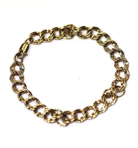 14k yellow gold fancy link hollow chain bracelet 9.6g estate 8" vintage - Picture 12 of 19