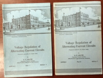 Vintage Correspondence School VOLTAGE REGULATION AC ALTERNATING CURRENT BOOKLETS