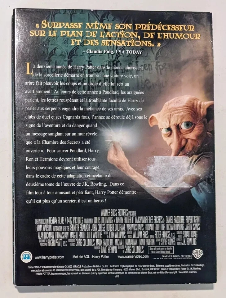 Harry Potter and the Chamber of Secrets - Full Screen (2002) - FR-EN- 2x DVD - Image 3 of 4