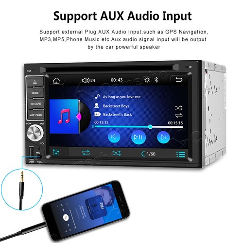 Autoradio 6.2" Doppio 2 DIN Carplay Android Auto CD DVD AM Bluetooth USB Fotocamera - Foto 12 di 18