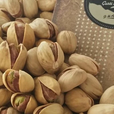 GUSTI D'APRILE 500g pistacchi naturale snack tostato e salato produzione artigianale di Sicilia