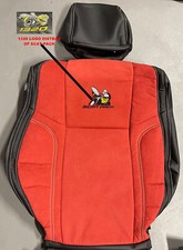 Black Red Leather Suede Seat Covers For 15-23 Dodge Challenger 1320 Logo