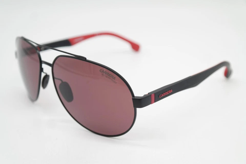 Occhiali da Sole Carrera 8025 Nero Rosso Ovale Occhiali Nuovo - Immagine 3 di 4