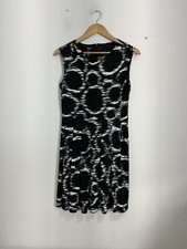 Womans Alfani P Small Black White Sleevless A Line Pleated Skirt Dress