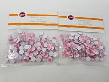 288 Zims 10mm Round Pink Paste Glue On Moving Wiggle Googly Plastic Eyes Crafts