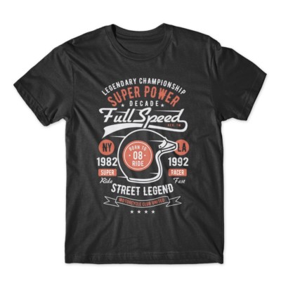 Full Speed Super Power Tshirt Race T-Shirt Premium Cotton Tee NEW