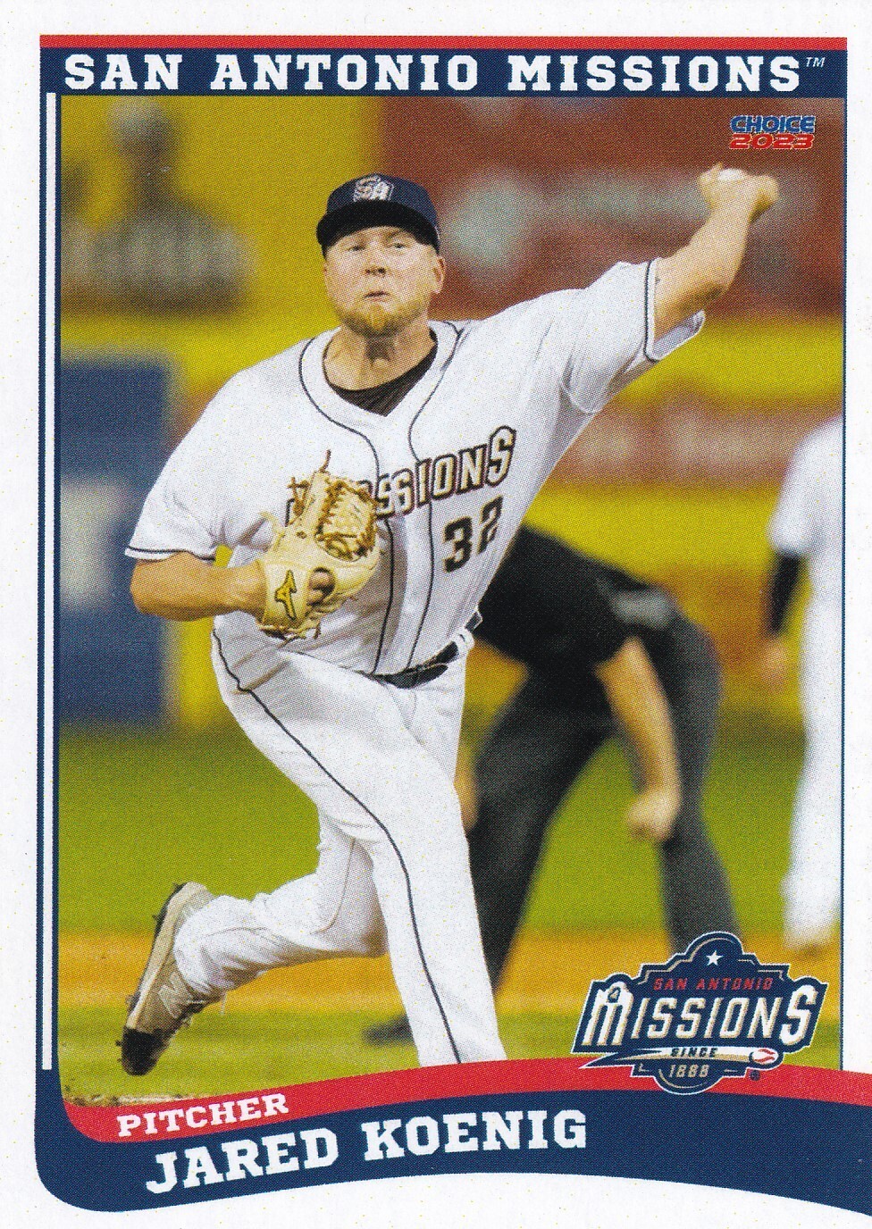 Jared Koenig 2023 San Antonio Missions Choice Minor League Rookie Card RC Brewer