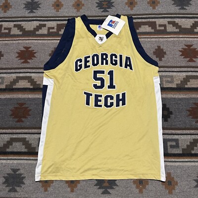 Vintage Georgia Tech Yellow Jackets Russell Mens 48 Basketball