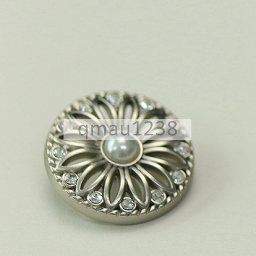 6x METAL PEARL RHINESTONE SHANK BUTTONS FLORAL 15MM-25MM CLOTHING COAT SEW CRAFT - Picture 7 of 12