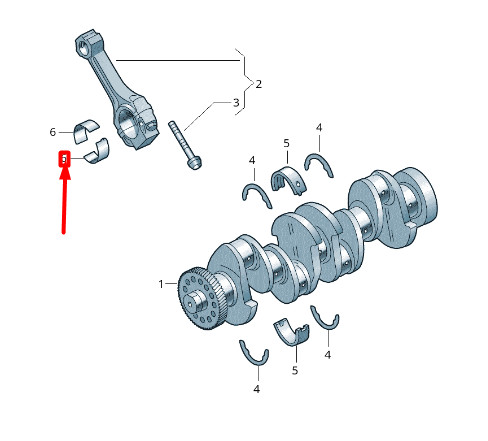 Coussinet de bielle inférieur 05L105701 pour Volkswagen Arteon 3H7