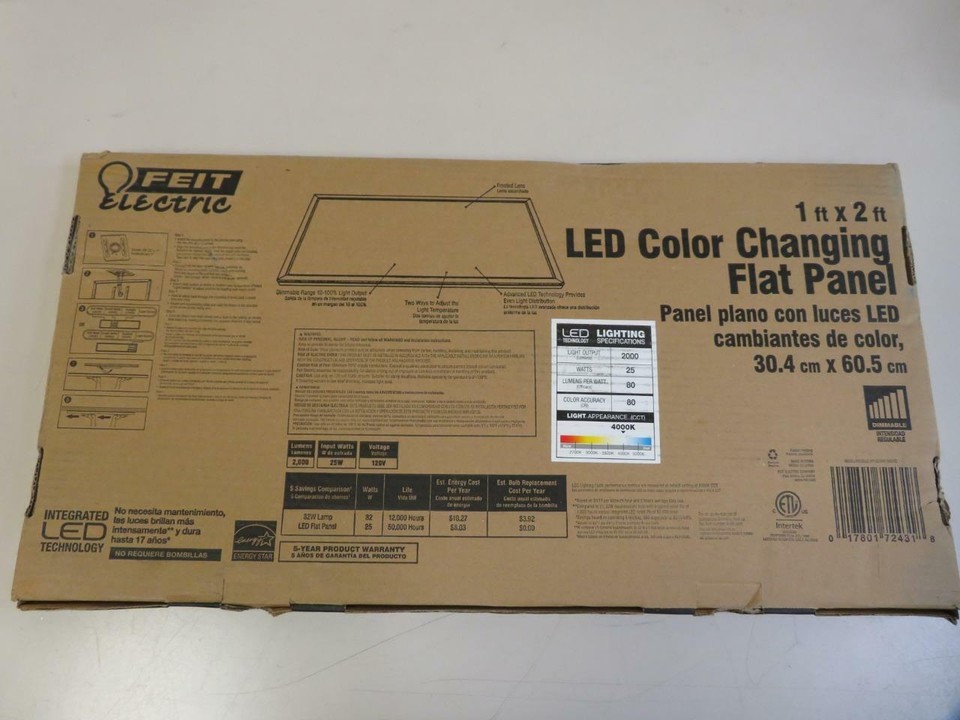 Feit Electric LED Color Changing Flat Panel 1 ft x 2 ft EdgeLit Flush