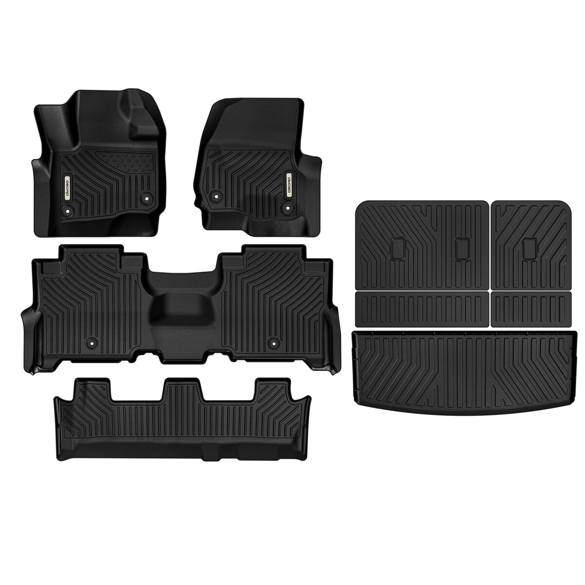 OEDRO Floor Mats Cargo Liner Backrest Mats For 2018-2025 Ford Expedition 8 Seat