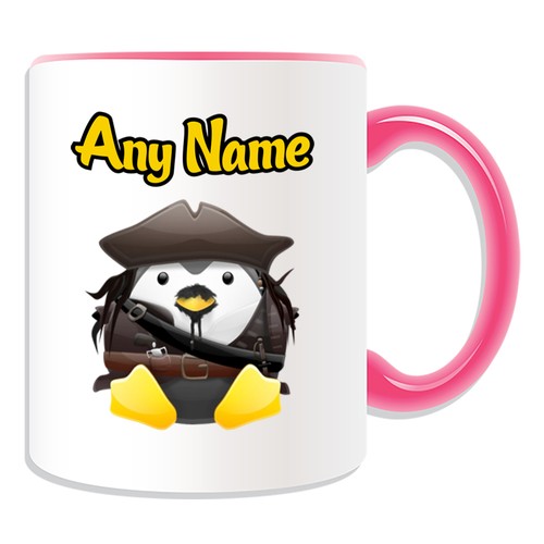 Personalised Gift Captain Jack Penguin Mug Money Box Cup Pirates Caribbean Hero - Picture 10 of 20