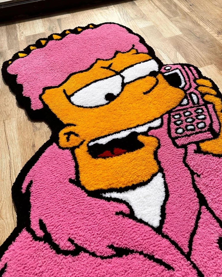 Tapete personalizado tufado à mão BART Simpsons | 30 polegadas | Tapete feito à mão para qualquer sala - Imagem 2 de 4