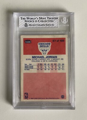 1986 Fleer Basketball Michael Jordan ROOKIE RC #57 BGS 4 | eBay