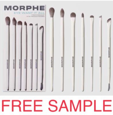Morphe Eye Want It All 7pc Eye Brows Face Lip Makeup Brush Set Tools Applicators